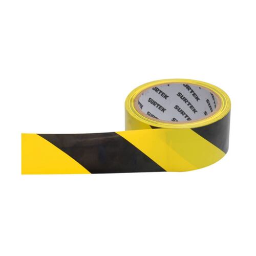 Cinta Señalización Amarillo/Negro 18 Metros Surtek