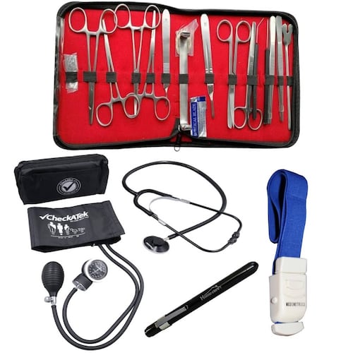 Kit Equipo Estudiante Enfermería Medicina Azul Negro