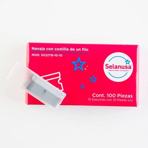 Navaja Costilla C/Filo Plateado 100 Piezas Selanusa