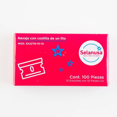Navaja Costilla C/Filo Plateado 100 Piezas Selanusa