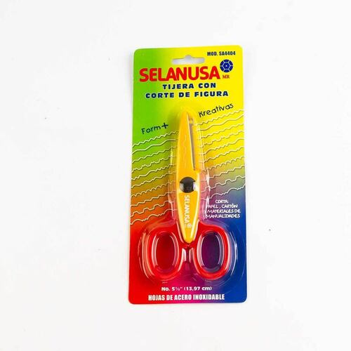 Tijera C/Corte Figura Acero Amarillo/Rojo Selanusa