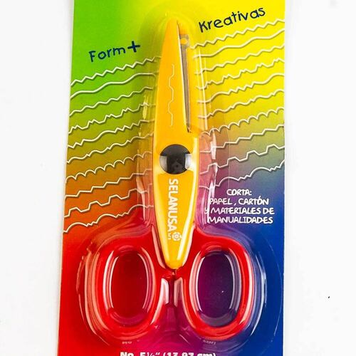 Tijera C/Corte Figura Acero Amarillo/Rojo Selanusa