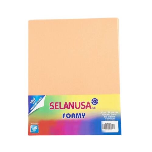 Foamy Tamaño Carta Liso 24 Pzas Melón Manualidad Selanusa