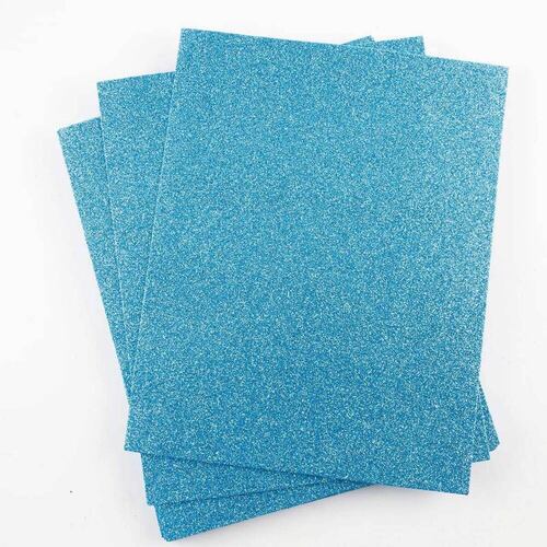 Foamy Tamaño Carta C/Diamantina 10 Pzas Turquesa Selanusa