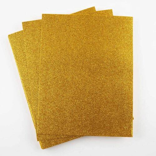 Foamy Tamaño Carta C/Diamantina 10 Pzas Oro Selanusa