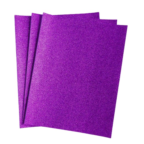 Foamy Tamaño Carta Adhesivo Diamantina Morado Selanusa