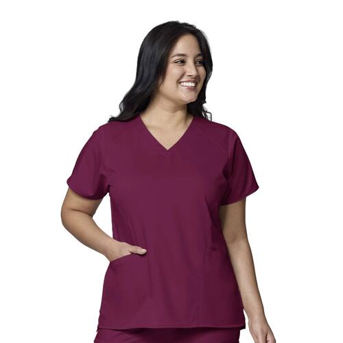 Filipina Cuello V Curvo P/Mujer Tela Ligera P/ Uniformes WonderWink