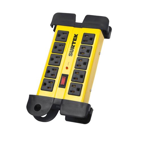 Supresor Picos 10 Entradas Uso Master Amarillo Surtek