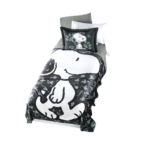 Cobertor Ligero Ultrasuave Snoopy Black Individual Concord