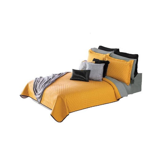 Edredón Poliéster Acolchonado Matr/Queen Mostaza Concord