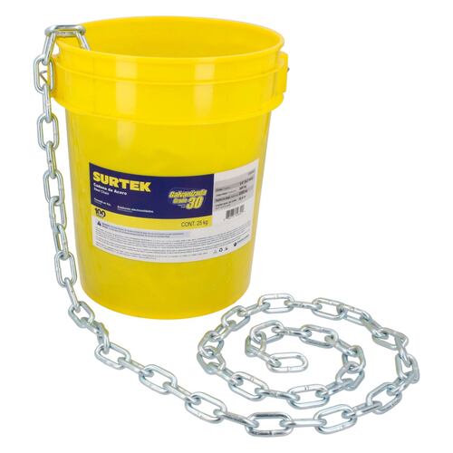 Cadena Galvanizada 25kg Acero Carbón Galvanizado Surtek