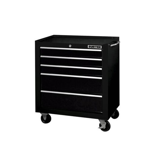 Gabinetes Movil 5 Gavetas Acero Inoxidable Negro Surtek
