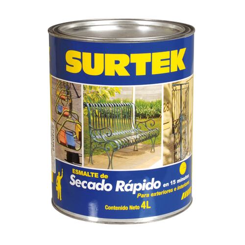 1L Esmalte Lata Secado Rápido Color Blanco Brillante Surtek