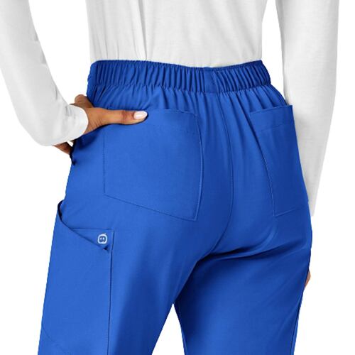 Pantalon Doble Cargo Frontal Liso Azul Rey Talla 2XS WonderWink.