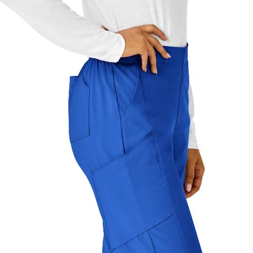 Pantalon Doble Cargo Frontal Liso Azul Rey Talla 2XS WonderWink.
