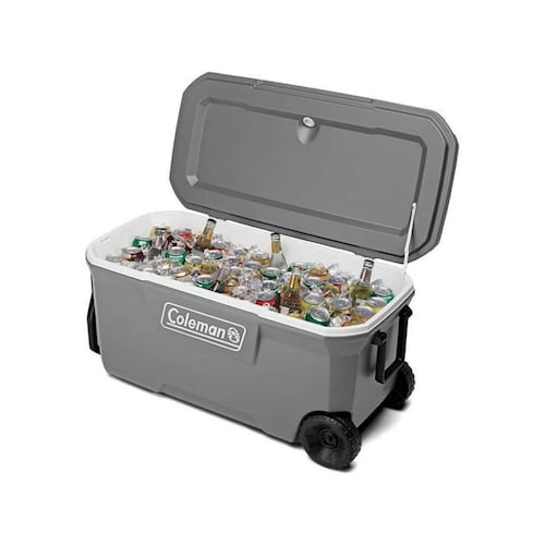 Hielera Rodante 100 Qt Gris C/Tapa Resistente Coleman