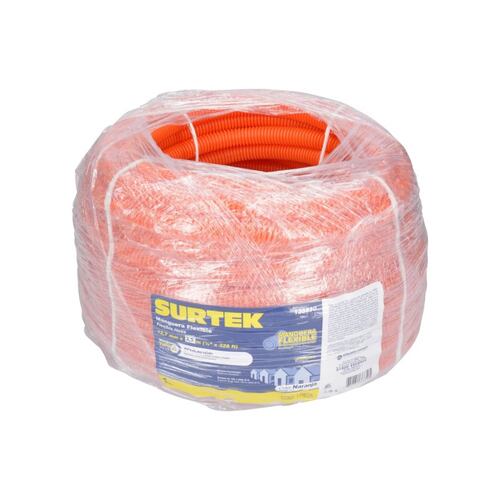 Manguera Flexible P/Cable 100m 1/2" Reforzada Naranja Surtek