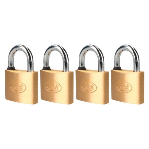 Juego 4 Candados Latón Cortos 40mm Llave Estándar Lock
