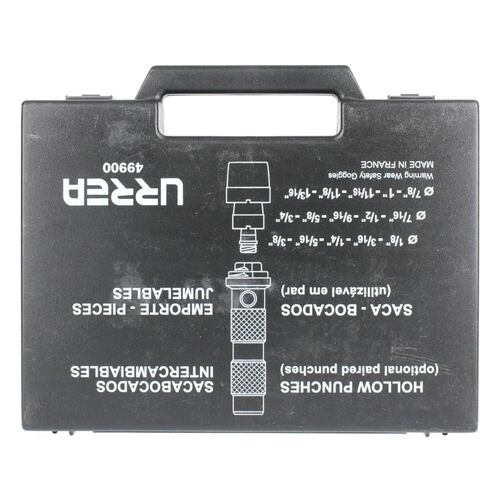 Juego 16 Pzas Sacabocados Acero 1/8" a 1-3/16" Estuche Urrea