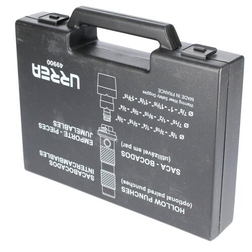 Juego 16 Pzas Sacabocados Acero 1/8" a 1-3/16" Estuche Urrea