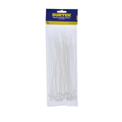 Cinchos Plástico 50 Pzas  203x3.6mm Transparente Surtek