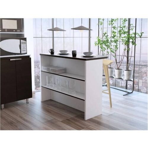 Barra Auxiliar Cocina Fendi Blanco Madera MDP Excelsior