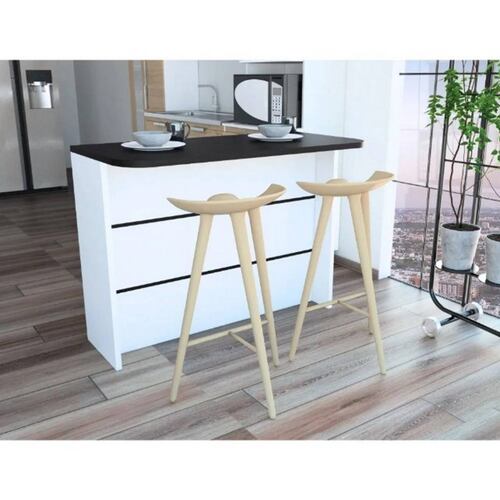 Barra Auxiliar Cocina Fendi Blanco Madera MDP Excelsior