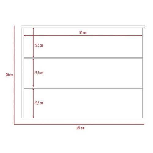 Barra Auxiliar Cocina Fendi Blanco Madera MDP Excelsior