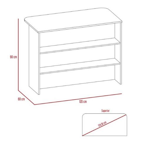 Barra Auxiliar Cocina Fendi Blanco Madera MDP Excelsior