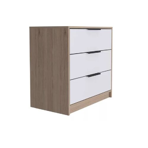 Cómoda 3 Cajones P/habitación Kaia Rovere Blanco/Marrón Excelsior