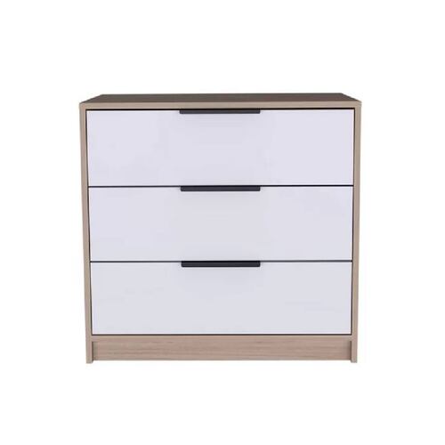 Cómoda 3 Cajones P/habitación Kaia Rovere Blanco/Marrón Excelsior
