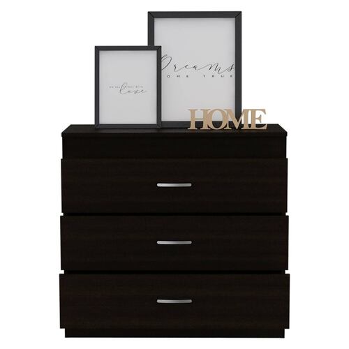 Mueble Cómoda Habitación 3 Cajones Madera Melia Wengue Excelsior
