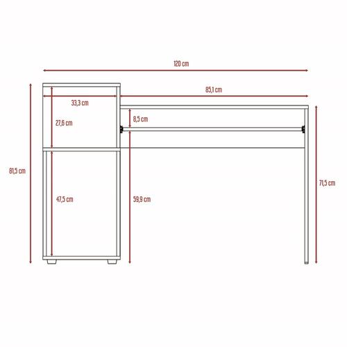 Muebles Combo Oficina Escritorio Atlanter Más Librero Excelsior