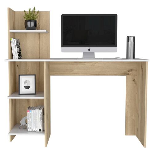 Escritorio Oficina/Estudio Con 4 Entrepaños Macadamia Excelsior