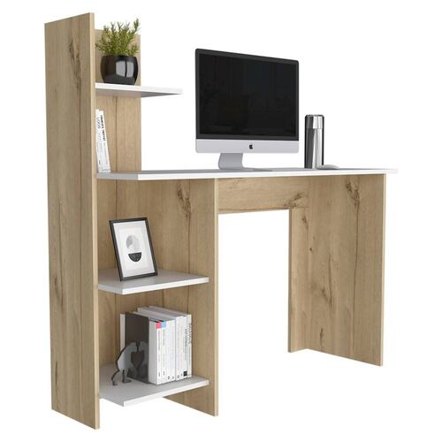 Escritorio Oficina/Estudio Con 4 Entrepaños Macadamia Excelsior