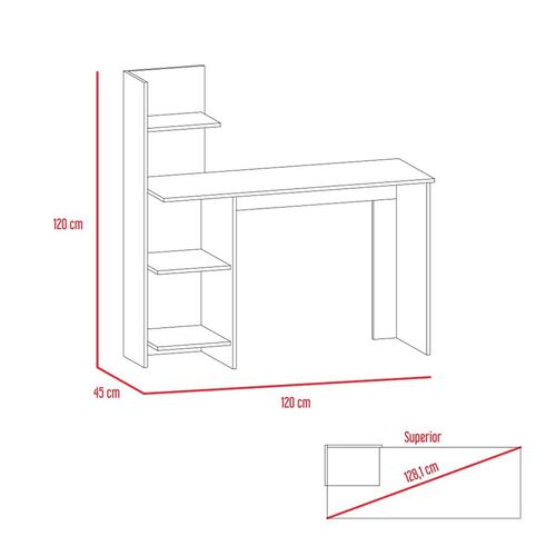 Escritorio Oficina/Estudio Con 4 Entrepaños Rovere Excelsior