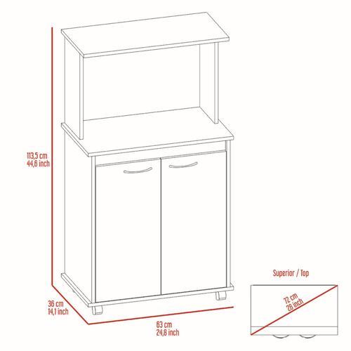 Módulo Microondas Madera C/2 Puertas Láminas Excelsior