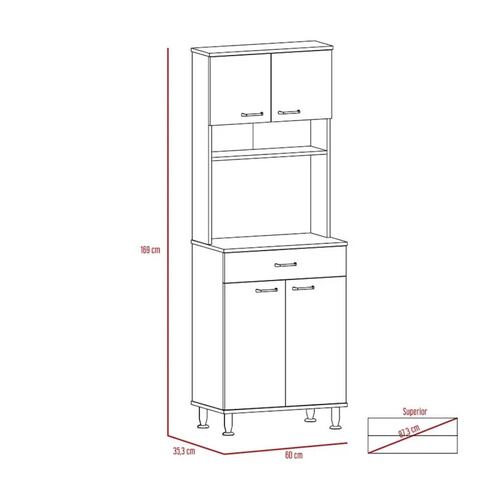 Alacena Cocina Madera C/Entrepaños Beige/Blanco Excelsior
