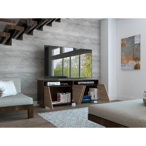 Mueble Mesa Fraktal P/ TV 70pulg Miel Habano Excelsior