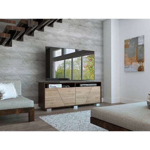 Mueble Mesa Fraktal P/ TV 70pulg Miel Habano Excelsior