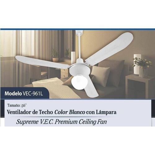 Ventilador de Techo con luz Supreme Vec 1-VEC961L.