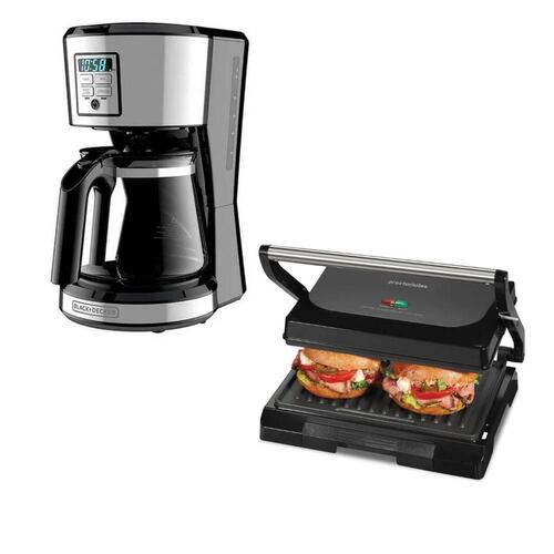 COMBO CAFETERA + PARRILLA PANINI HAMILTON BEACH 