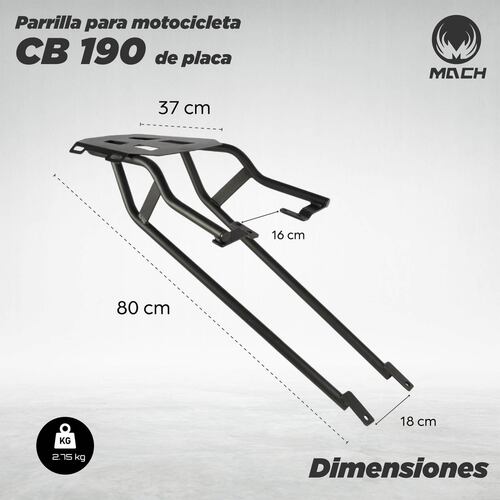 Parrilla para moto CB 190 Placa Mach 