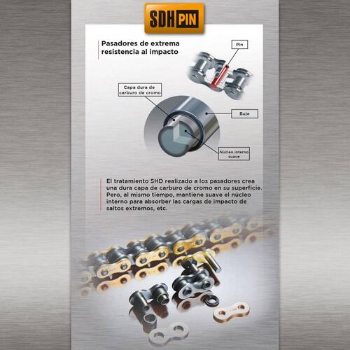 Cadena para moto SDH S&B x 114L Máxima duración 219V2 DID 