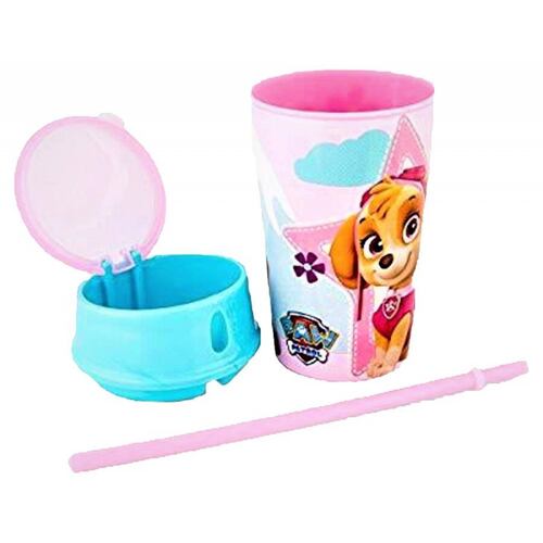 Vaso con compartimiento para Snack Paw Patrol 400ml  - Rosa