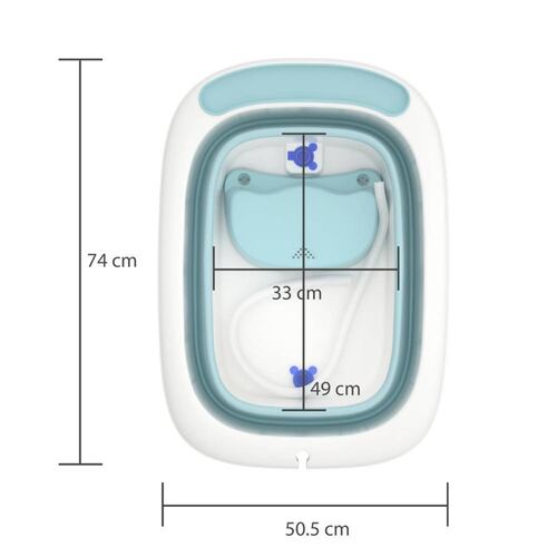 Tina Plegable para Bebé Bañera de Viaje Capacidad 30 litros, 2 Niveles hasta 6 años  - Verde
