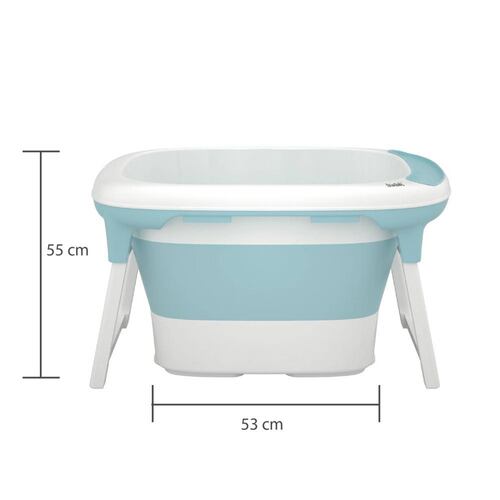 Tina Plegable para Bebé Bañera de Viaje Capacidad 30 litros, 2 Niveles hasta 6 años  - Verde