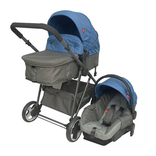 Carreola con Portabebe Travel System Queen Reversible  - Azul