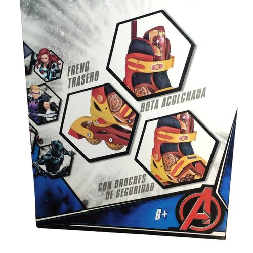Patines en Linea para Niños Ajustables Avengers Iron Man  - 22a24.