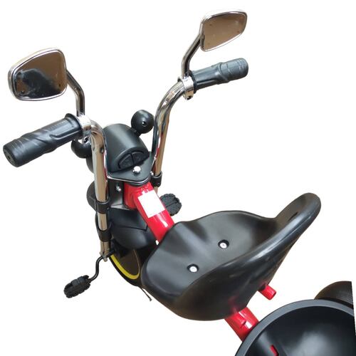 Triciclo Infantil para Niños con Canasto Salpicadera Luz y Sonido  - Rojo.